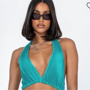 Teal Crop Top